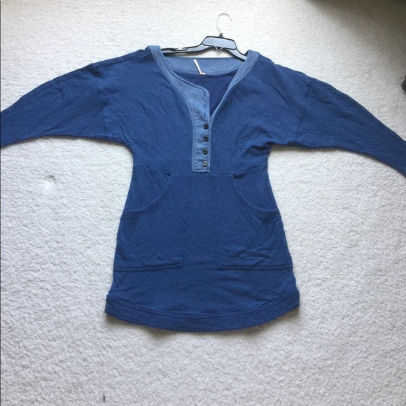 NWOT Free People Blue Shift Dress - Picture 3 of 7